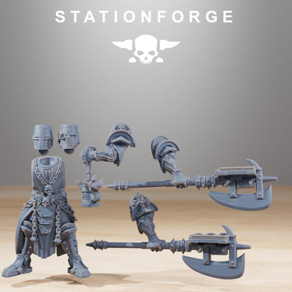 Frontliners Leader, Space Techno-bots, modular Sci-Fi warriors by STATIONFORGE, Sci-Fi Wargames Cyber-themed Grimdark miniatures