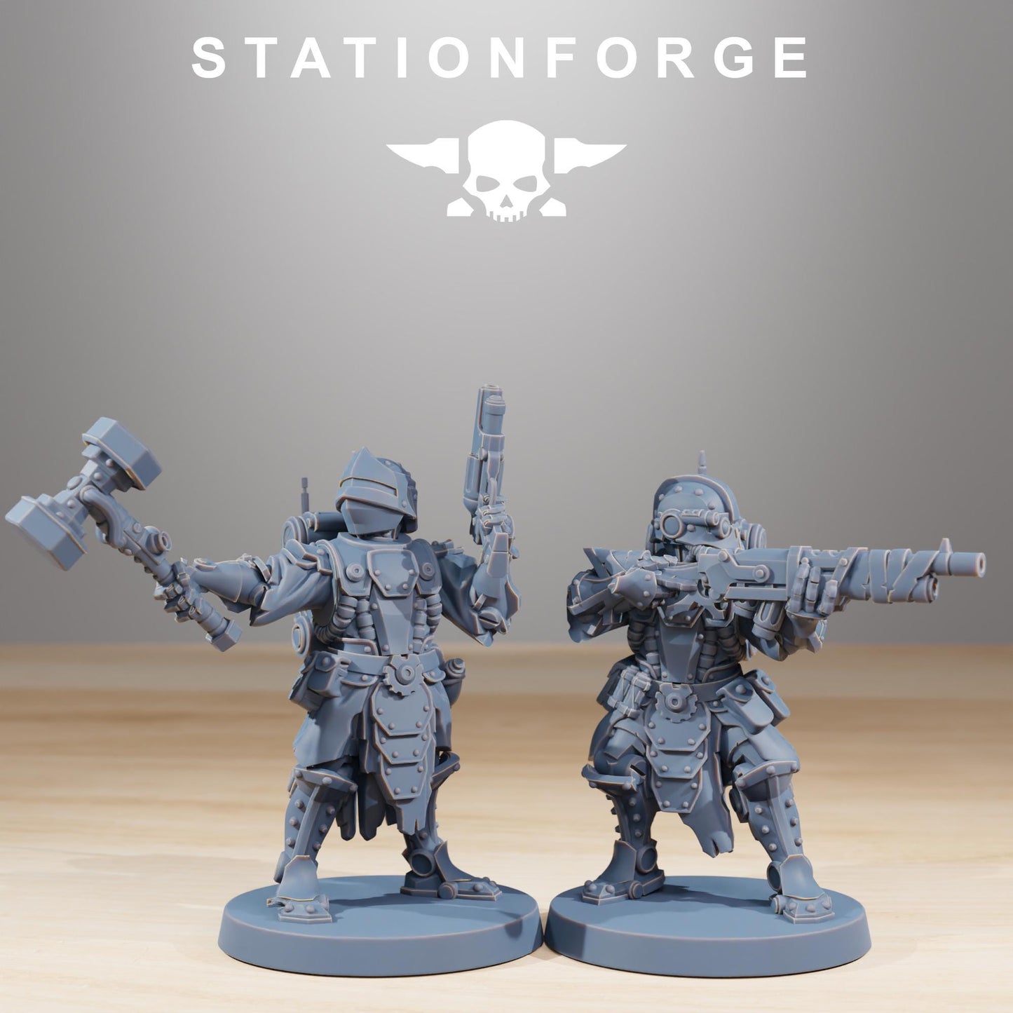 Frontliners Infantry, Space Techno-bots, modular Sci-Fi warriors by STATIONFORGE, Sci-Fi Wargames Cyber-themed Grimdark miniatures