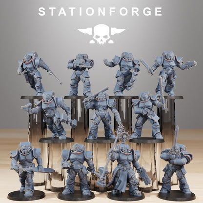 Socratis Melee Infantry, Modular Sci-Fi Marine warriors by STATIONFORGE, Grimdark Wargames Proxy