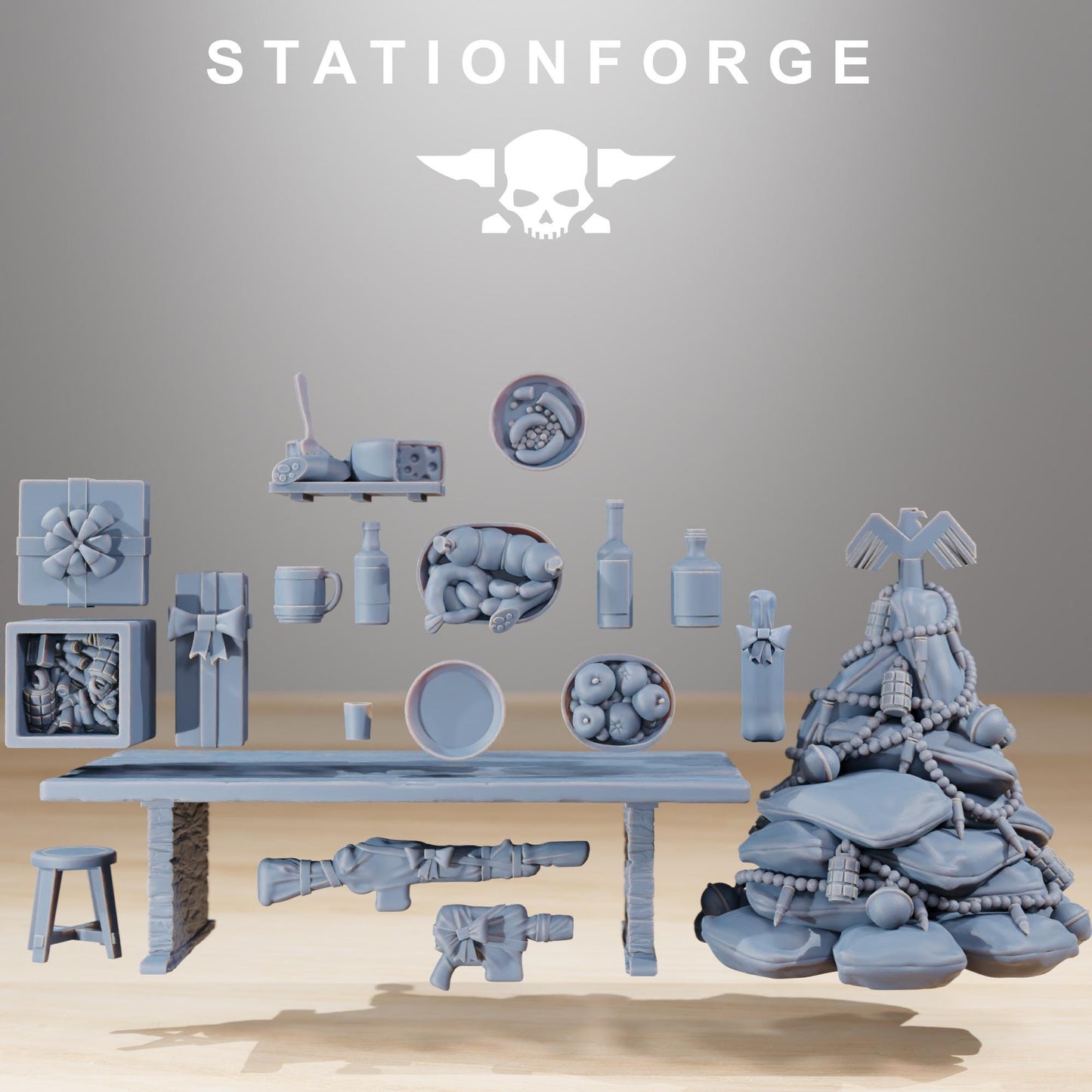 GrimGuard Holiday Feast, Death Korps Proxy, Sci-Fi Wargames Miniatures by STATIONFORGE