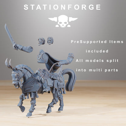 RoyalGuard Cavalry Commanders, Death Korps Proxy, Sci-Fi Wargames Miniatures by STATIONFORGE