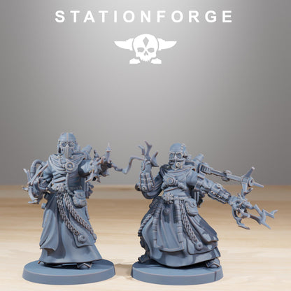 Forager Preachers, Space Techno-bots, modular Sci-Fi warriors by STATIONFORGE, Sci-Fi Wargames Cyber-themed Grimdark miniatures