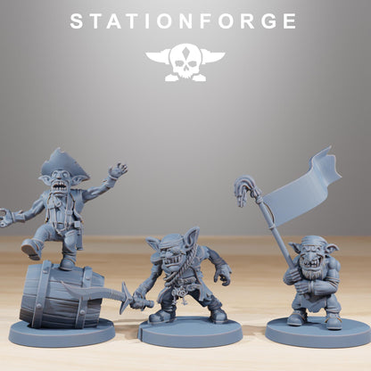 Gobs Pirates, Space-Faring Orkish Menace Sculpted by STATIONFORGE, Grimdark Compatible, Sci-Fi Wargame Scale
