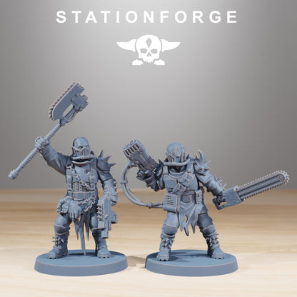 Corrupted Guard The Forsaken, Chaos Worshipper Sci-Fi Wargames Miniatures by STATIONFORGE, Corrupted Imperial Guard