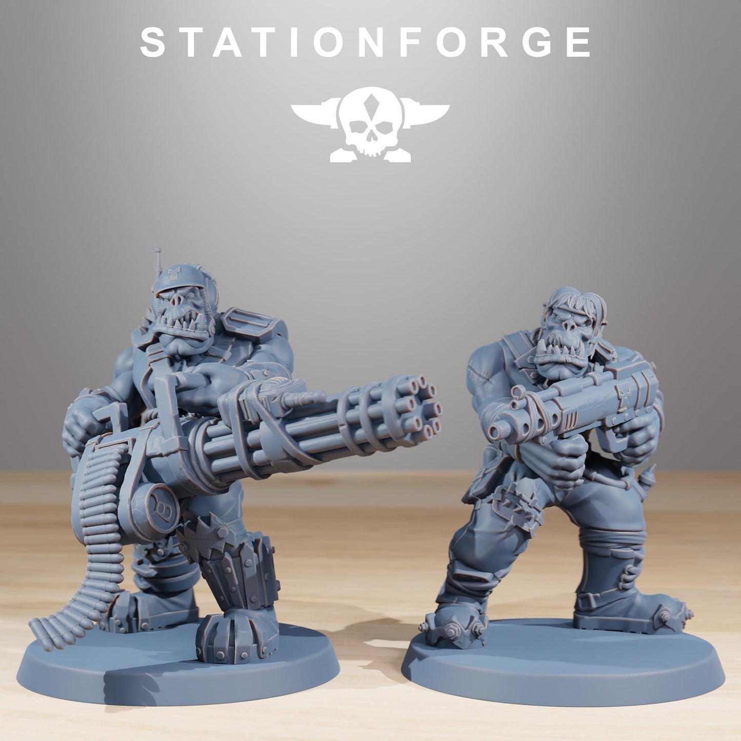 Orkaz Skillers, Space-Faring Orkish Menace Sculpted by STATIONFORGE, Grimdark Compatible, Sci-Fi Wargame Scale