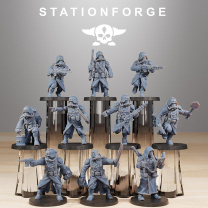 GrimGuard Acolytes, Death Korps Proxy, Sci-Fi Wargames Miniatures by STATIONFORGE