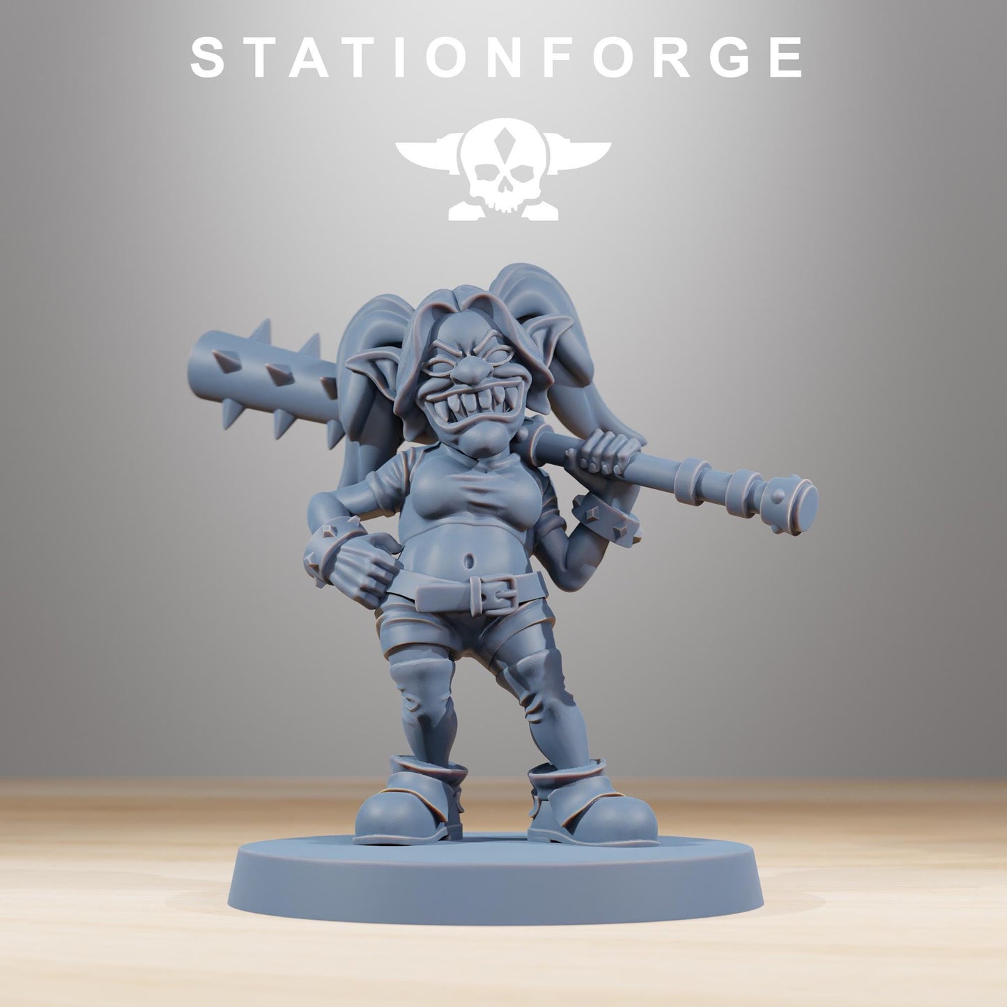 Orkaz Mobsta, Space-Faring Orkish Menace Sculpted by STATIONFORGE, Grimdark Compatible, Sci-Fi Wargame Scale