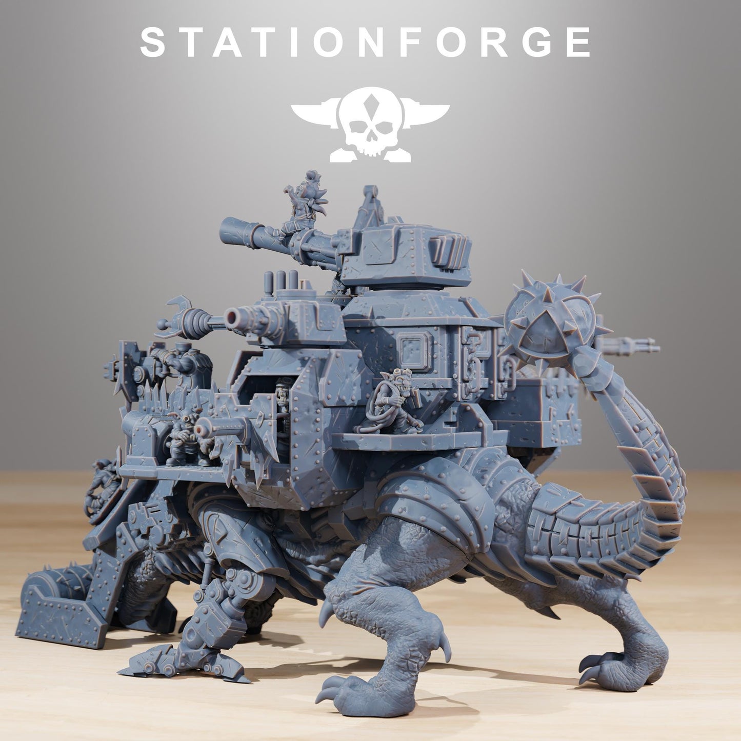 Orkaz Run Rolla, Space-Faring Orkish Menace Sculpted by STATIONFORGE, Grimdark Compatible, Scaled for Sci-Fi Miniature Wargames
