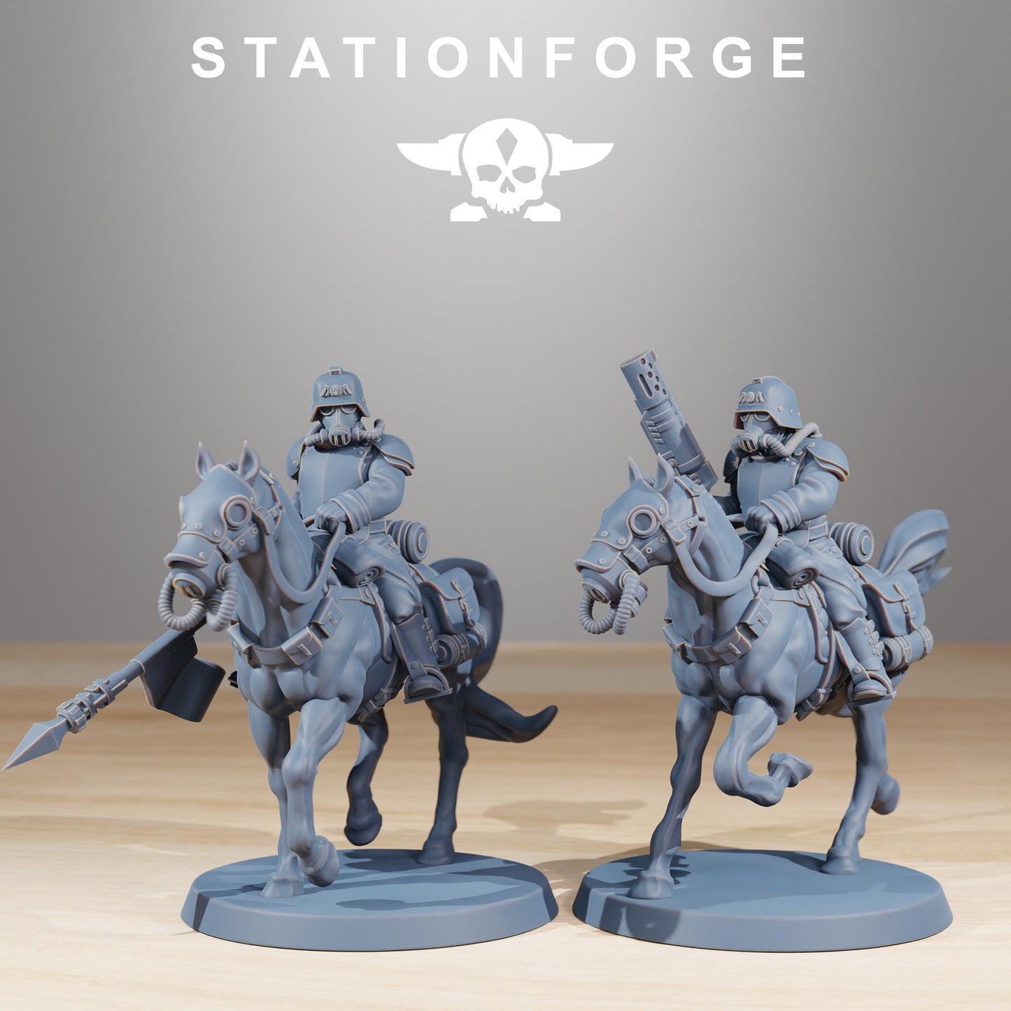 GrimGuard Cavalry, Modular Set Miniatures by STATIONFORGE,  Imperial guard cavalry regiment