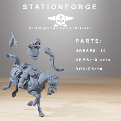 GrimGuard Cavalry, Modular Set Miniatures by STATIONFORGE,  Imperial guard cavalry regiment
