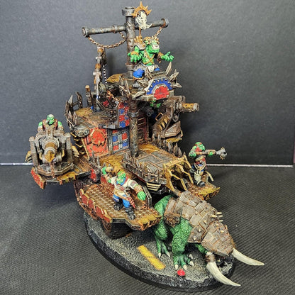 Orkaz Death Mounta, Space-Faring Orkish Menace Sculpted by STATIONFORGE, Grimdark Compatible, Scaled for Sci-Fi Miniature Wargames