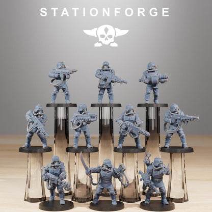 Grimguard Commandos, Death Korps Proxy, Sci-Fi Wargames Miniatures by STATIONFORGE