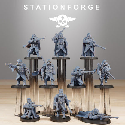 GrimGuard Marksmen, Death Korps Proxy, Sci-Fi Wargames Miniatures by STATIONFORGE