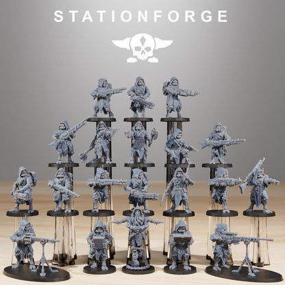 Scavenger Rangers Builder Kit, Space Techno-bots, modular Sci-Fi warriors by STATIONFORGE, Sci-Fi Wargames Cyber-themed Grimdark miniatures