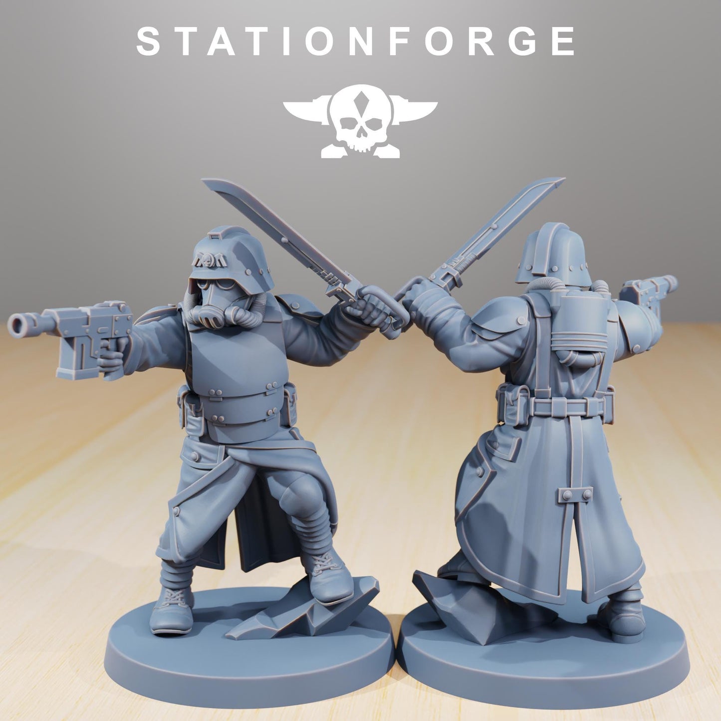 GrimGuard Command Force, Death Korps Proxy, Sci-Fi Wargames Miniatures by STATIONFORGE