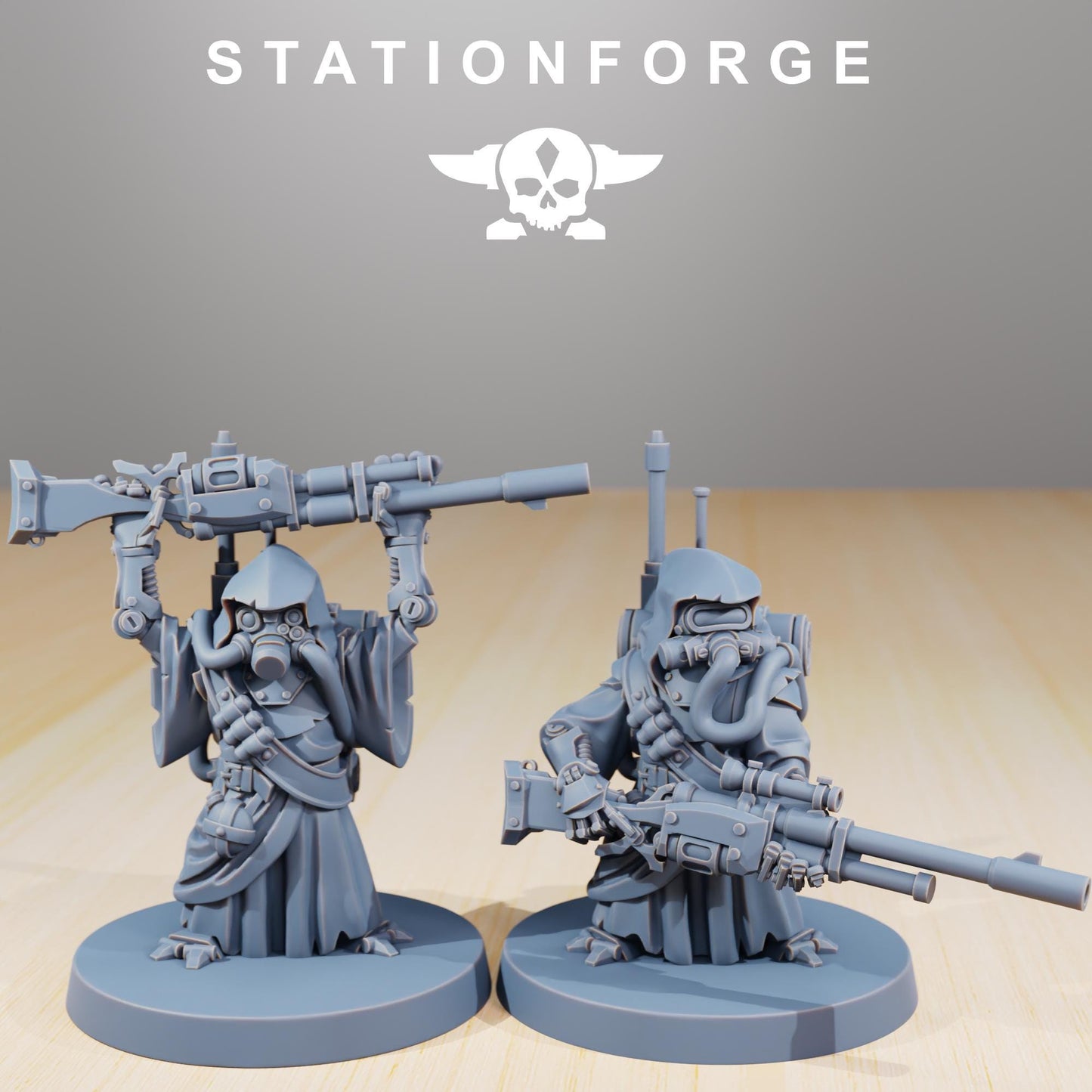Scavenger Junkards, Space Techno-bots, modular Sci-Fi warriors by STATIONFORGE, Sci-Fi Wargames Cyber-themed Grimdark miniatures