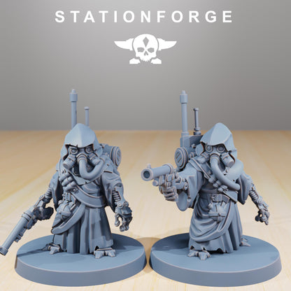 Scavenger Junkards, Space Techno-bots, modular Sci-Fi warriors by STATIONFORGE, Sci-Fi Wargames Cyber-themed Grimdark miniatures