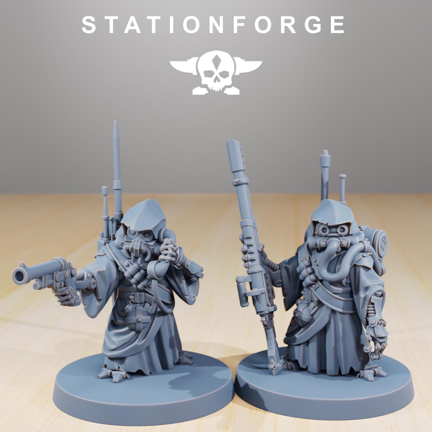 Scavenger Junkards, Space Techno-bots, modular Sci-Fi warriors by STATIONFORGE, Sci-Fi Wargames Cyber-themed Grimdark miniatures