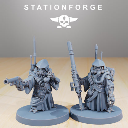Scavenger Junkards, Space Techno-bots, modular Sci-Fi warriors by STATIONFORGE, Sci-Fi Wargames Cyber-themed Grimdark miniatures