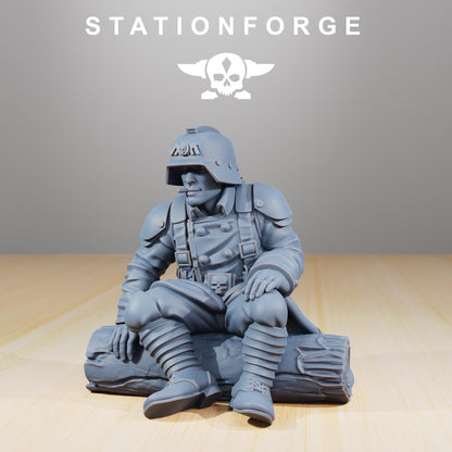 GrimGuard Comrades, Death Korps Proxy, Sci-Fi Wargames Miniatures by STATIONFORGE
