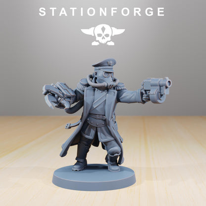 GrimGuard - Officer 2.0, Death Korps Proxy, Sci-Fi Wargames Miniatures by STATIONFORGE