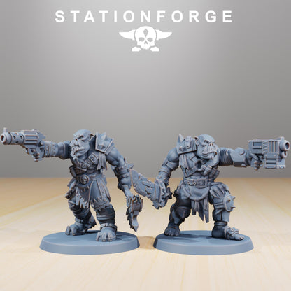 Orkaz Strappaz, Space-Faring Orkish Menace Sculpted by STATIONFORGE, Grimdark Compatible, Sci-Fi Wargame Scale