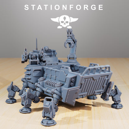 Scavenger Transport Tank, Space Techno-bots, modular Sci-Fi warriors by STATIONFORGE, Sci-Fi Wargames Cyber-themed Grimdark miniatures