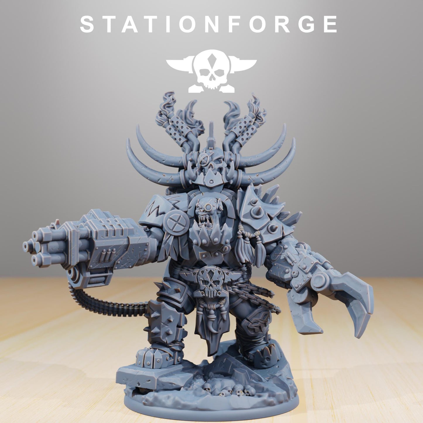 Orkaz Grand Nutta, Space-Faring Orkish Menace Sculpted by STATIONFORGE, Grimdark Compatible, Sci-Fi Wargame Scale