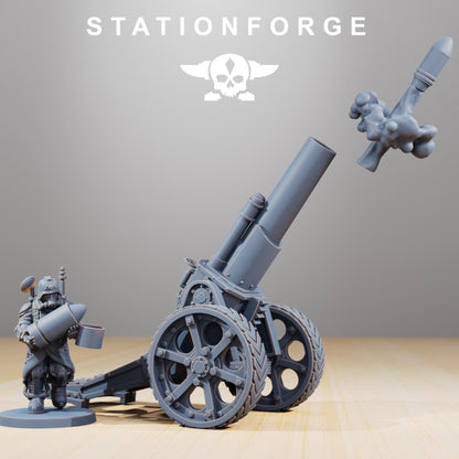 GrimGuard Light Artillery, Modular Sci-Fi Artillery by STATIONFORGE, Sci-fi Wargames Proxy, Imperial Guard Army Artillery Proxy