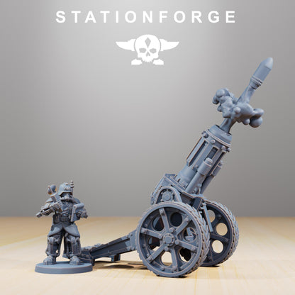 GrimGuard Light Artillery, Modular Sci-Fi Artillery by STATIONFORGE, Sci-fi Wargames Proxy, Imperial Guard Army Artillery Proxy
