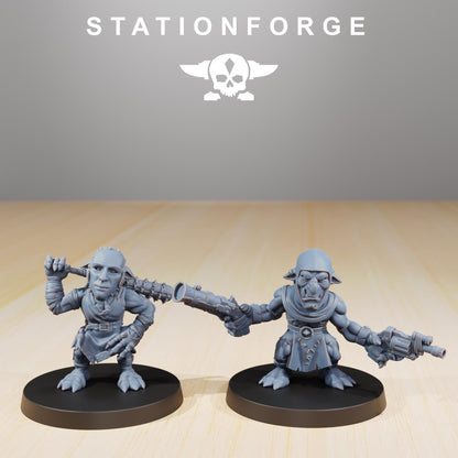 Orkaz Goblins, Space-Faring Orkish Menace Sculpted by STATIONFORGE, Grimdark Compatible, Sci-Fi Wargame Scale