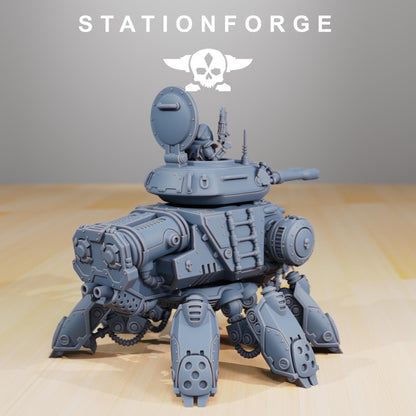 Scavenger Tank, Space Techno-bots, modular Sci-Fi warriors by STATIONFORGE, Sci-Fi Wargames Cyber-themed Grimdark miniatures