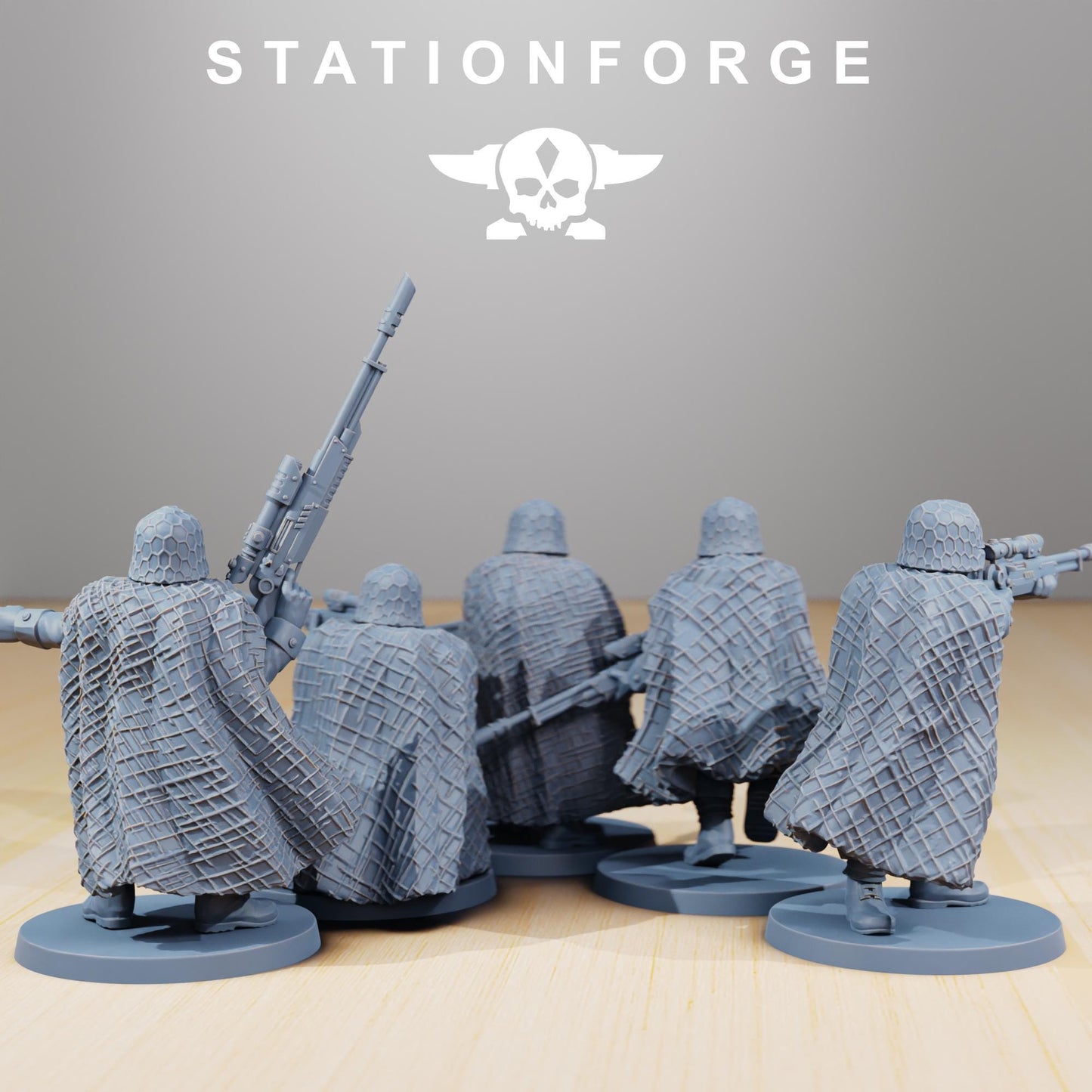 GrimGuard - Snipers, Death Korps Proxy, Sci-Fi Wargames Miniatures by STATIONFORGE