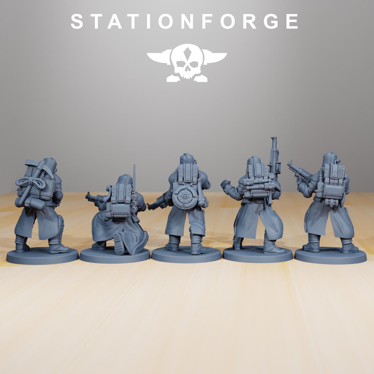 GrimGuard - Tinkers, Death Korps Proxy, Sci-Fi Wargames Miniatures by STATIONFORGE