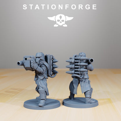 GrimGuard - Armored Squad, Death Korps Proxy, Sci-Fi Wargames Miniatures by STATIONFORGE