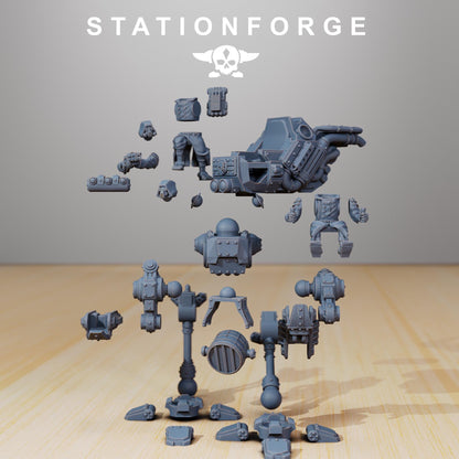 Scavenger Scout Walker, Space Techno-bots, modular Sci-Fi warriors by STATIONFORGE, Sci-Fi Wargames Cyber-themed Grimdark miniatures