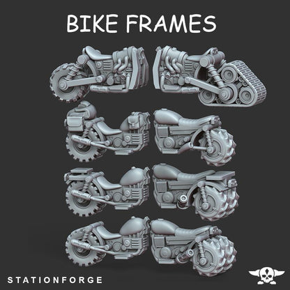 Scavenger Bikers, Space Techno-bots, modular Sci-Fi warriors by STATIONFORGE, Sci-Fi Wargames Cyber-themed Grimdark miniatures