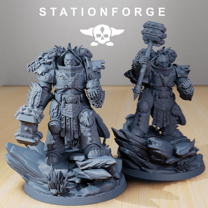 Prime Leader Of The Dragon Knights, Modular Sci-Fi Marine warriors by STATIONFORGE, Grimdark Wargames Proxy