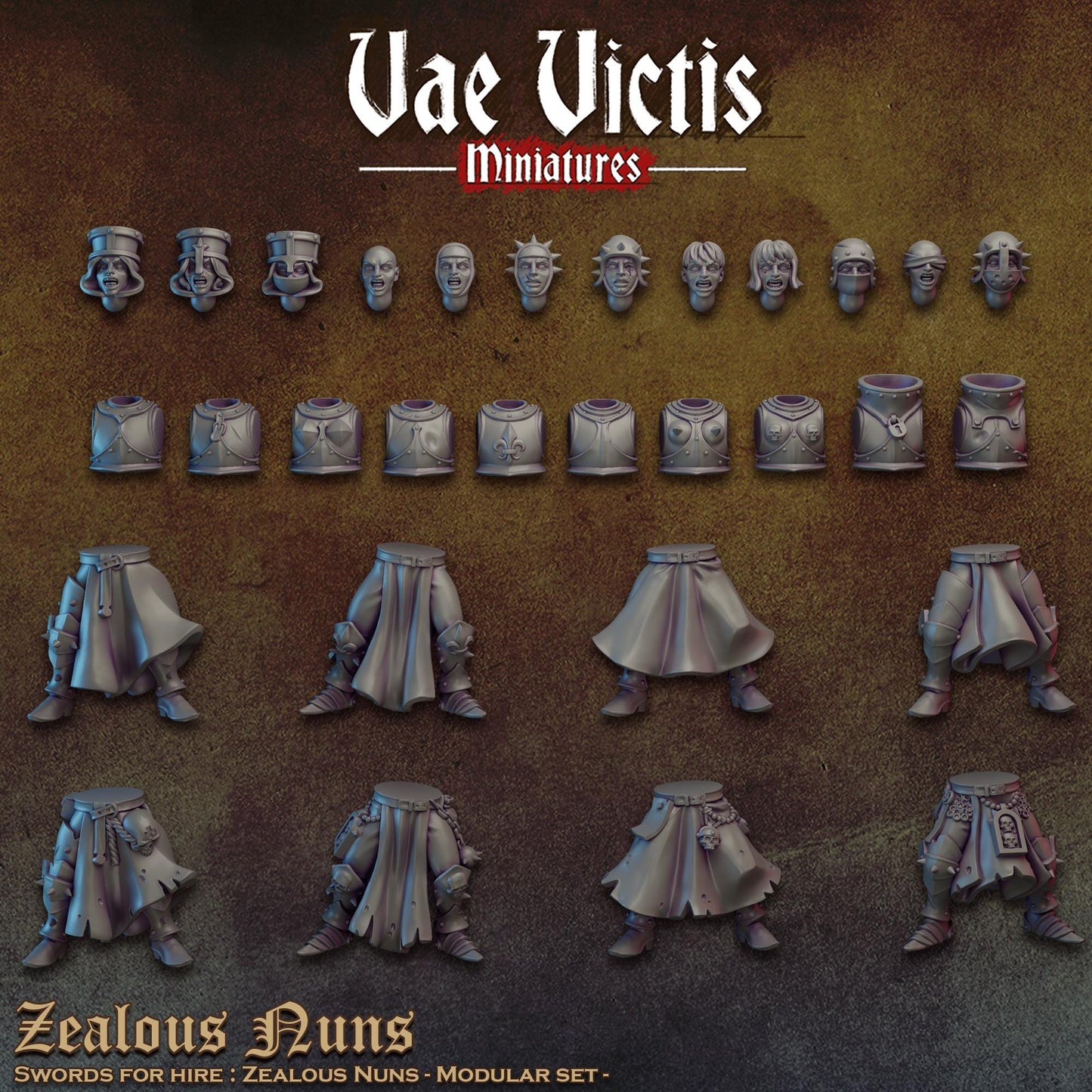 Zealous nuns vol 01, Bits and Weapon Conversions Fantasy by Vae Victis, perfect for Fantasy Wargames and RPGs