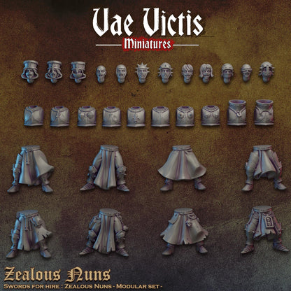 Zealous nuns vol 01, Bits and Weapon Conversions Fantasy by Vae Victis, perfect for Fantasy Wargames and RPGs