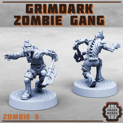 Grimdark Zombie Gang -  Sci-Fi Grimdark Mercenaries by Print Minis