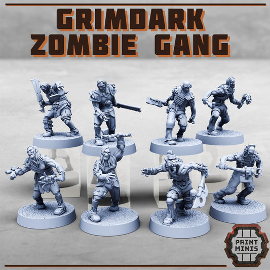 Grimdark Zombie Gang -  Sci-Fi Grimdark Mercenaries by Print Minis
