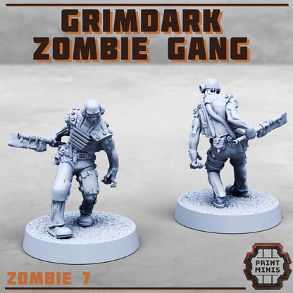 Grimdark Zombie Gang -  Sci-Fi Grimdark Mercenaries by Print Minis