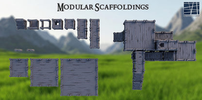 Modular Scaffoldings - Tabletop Terrain - 28 MM - 3D Printed Tabletop Terrain, Perfect for Wargames, Role Playing Games, Tabletop Games