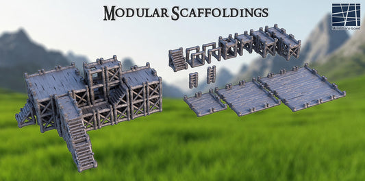 Modular Scaffoldings - Tabletop Terrain - 28 MM - 3D Printed Tabletop Terrain, Perfect for Wargames, Role Playing Games, Tabletop Games