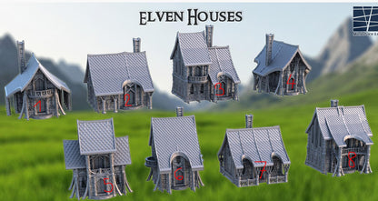 Elven Houses - Tabletop Terrain - 28 MM, Tabletop 3D Printed Terrain by MiniatureLand, Perfect for Wargaming and RPGs