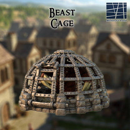 Beast Cage - Tabletop Terrain - 28 MM, Tabletop 3D Printed Terrain by MiniatureLand, Perfect for Wargaming and RPGs