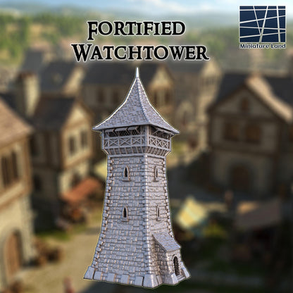 Fortified Lookout Tower - Tabletop Terrain - 28 MM, Tabletop 3D Printed Terrain by MiniatureLand, Perfect for Wargaming and RPGs