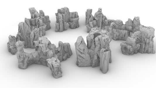 Universal Cliff Labyrinth Terrain Set - 3D Printed Tabletop Terrain, Perfect for Wargames, Board Games, Role Playing Games
