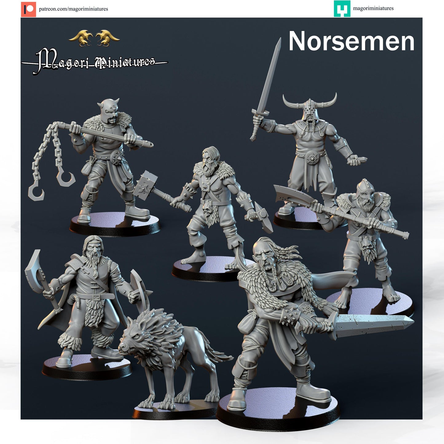 Norse Explorers, Fantasy Skirmish Miniatures by Magori Miniatures, perfect for Fantasy Wargames and RPGs